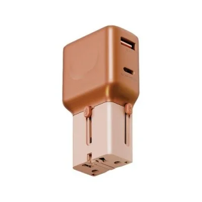 Energea Travelgo 1-Port Usb-C & 1-Port Usb-A 35W Travel Adapter - Orange